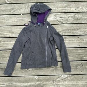Chaps Grey zip-up hoodie with purple‎ lining